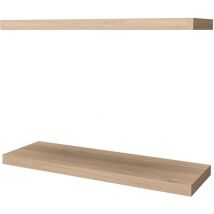 Etagère flottante rovere en mélamine avec 2 tablettes , 3.8 cm X 80 cm X 25 cm