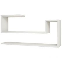 Epikasa - tagère Ginevra, Panneau Aggloméré Mélaminé, pvc, Blanc, 100x22x50 cm