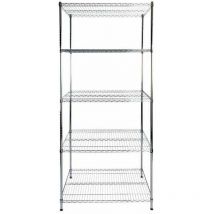Mammut - tagère pour charge lourde Meuble de rangement Himalaya Chromé 4 Étages 200 x 90 x 45 cm