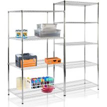 Mammut - tagère pour charge lourde Meuble de rangement Himalaya Chromé 4 Étages 200 x 90 x 60 cm