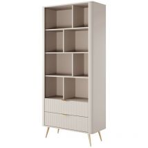 Tagère Versoe 103, Beige, Ouvert, Avec tiroirs, mdf, Stratifié, Le nombre de portes: 0, Nombre de tiroirs: 0, 194x88x38cm