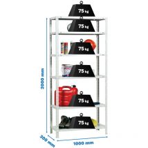 Simonrack - Etagère légère métallique avec vis advantage plus 6/300 blanc - 2000x1000x300 75Kg