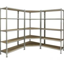 Etagère légère plateau bois sans vis pack maderclick corner 5/500 +2 mader 5/500 ga/mad - 1800x1800x500 200Kg Simonrack