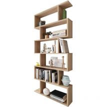 Mobimarket - Rayonnage haut, couleur chêne canadien, 12 compartiments 192 x 80 x 24 cm