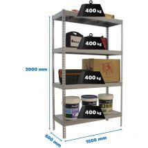 Simonrack - Etagère charge lourde ecoforte 1506-4 metal galva/galva - 2000x1500x600 400Kg