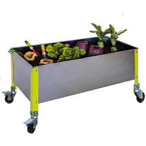 Simonrack - Jardinière Simon Rack Urban mobile en métal galva verte 90x40cm