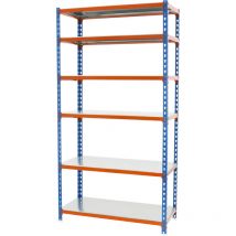 Simonrack - tagère métallique Simon Rack sans vis bleu/orange/galvanisé 6 étagères 2500x1100x500 mm Fabriquée en Espagne