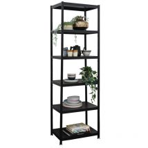 Shelfr - tagère Métallique Design Industriel - 61x41x210 Étagère Murale 6 Niveaux - Noir