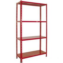 Tagère métallique résistante avec 4 étagères 75x30x150 cm Red - Red
