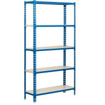 Simonrack - Etagère 5 niveaux kit simonclick plus 5/400 bleu/blanc 2000x1000x400mm