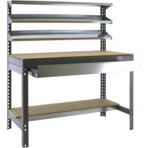Simonrack - Simon Rack - Kit Etabli 1440x1200x600mm Charge 600Kg - simonwork BT-1 box 1200 gris fonce/bois