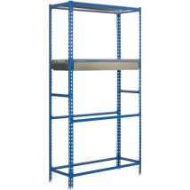 Simonrack - Simon Rack - Etagère 4 niveaux charge 200Kg/plateaux Bleu Zinc - kit simongarage box plus 4/400