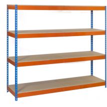 Simonrack - Etagère charge lourde simonforte 1504-4 chipboard bleu/orange/mader - 2000x1500x450 600Kg