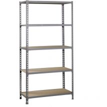 Simonrack - tagère métallique Simon Rack sans vis couleur gris/bois 5 étagères 1800x900x400 mm Fabriquée en Espagne