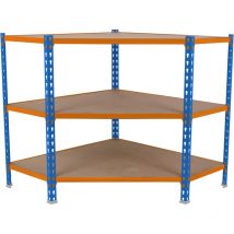 Simonrack - tagère métallique Simon Rack sans vis bleu/orange/bois 3 étagères 900x900x500 mm Fabriquée en Espagne