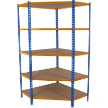 Simonrack - tagère métallique Simon Rack sans vis bleu/orange/bois 5 étagères 1800x900x400 mm Fabriquée en Espagne