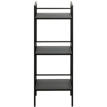 Pegane - Etagère, Meuble étagère en métal coloris noir -longueur 35 x profondeur 25 x hauteur 95 cm