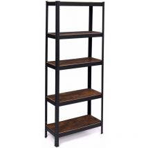 Etagère modulable charges lourdes 5 plateaux effet bois vieilli