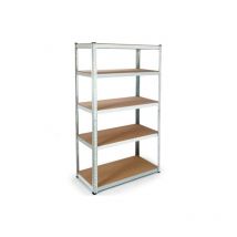 Idmarket - Etagère modulable charges lourdes 5 plateaux - En métal - Naturel