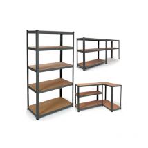 Idmarket - Etagère modulable charges lourdes en métal 5 plateaux grise