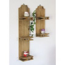 Dandibo - tagère murale 14B460-61 Lot de 2 Set Box 39 cm et 64 cm Pince à linge Console murale