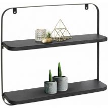 Casa Pura - tagère murale Moderne Amy Noir mdf et métal 2 Tailles disponibles 45 x 12 x 40 cm
