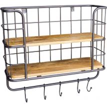 Antic Line Créations - Etagère murale avec porte manteaux Modèle 1