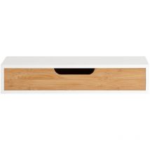 Tagère murale avec tiroir en bois et bambou, Armoire à clés FRG92-WN Sobuy
