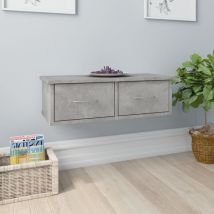 Maison Chic - Etagère murale avec tiroir, Etagère flottantes, Armoire murale gris béton 60x26x18,5 cm aggloméré sdd47070 design in