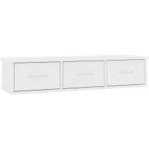 Ynkkvre - Inlife Étagère Murale Avec Tiroirs Blanc 88x26x18,5 Cm Aggloméré