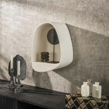 Pier Import - Etagère murale blanche en marbre composite forme organique 46 cm taj