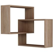 Toilinux - Etagère murale d'angle carrée en bois