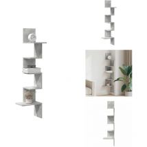Tagère murale d'angle gris béton 32x32x127,5cm bois ingénierie - Étagère D'angle Murale - Étagères D'angle Murales - Étagère Murale - Étagère D'angle