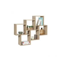 Idmarket - Etagère murale double position lucas bois façon hêtre