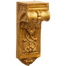 Etagère murale en bois antique finition feuille d'or Made in Italy
