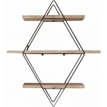 Hanah Home - Etagère murale en bois et métal Prizma