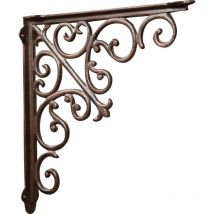 Biscottini - Etagère murale en fonte L39xP5xH39 cm fini rouille vieilli