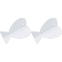 Etagère murale en métal blanc Poisson (Lot de 2)