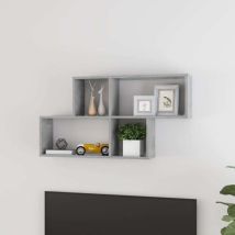 Bearsu - Fimei Étagère Murale Gris Béton 100x18x53 Cm Aggloméré