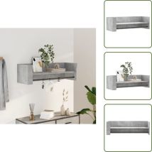 Tagère murale gris béton 100x35x30,5 cm bois d'ingénierie - Étagère Murale - Étagère Grise - Étagère Design - Rangement Mural - Meuble De Rangement