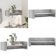 Tagère murale gris béton 100x35x30,5 cm bois d'ingénierie - Étagère Murale - Étagère Grise - Étagère Design - Rangement Mural - Meuble De Rangement
