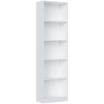 Forex - Buchhandlung Pomona, Hohes Bücherregal mit 5 Regalen, Büro- oder Schlafzimmerregal, Modernes Regal mit Fächern, cm 52x25h80, Weiß