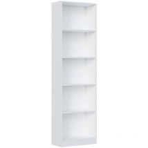 Buchhandlung Pomona, Hohes Bücherregal Mit 5 Regalen, Büro- Oder Schlafzimmerregal, Modernes Regal Mit Fächern, Cm 52x25h80, Weiß