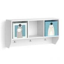 Vicco - tagère murale pour chambre d'enfant Luigi, Blanc, 107.2 x 56 cm avec 2 boxes pliants opt.2