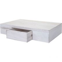 Tagère murale Oise, tiroir, 40cm - blanc shabby