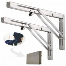 Tagère Murale Pliante de 500 mm, Support de Pliant en Acier inoxydable 304 pour établi, Équerre pliante Support, Equerre pour Etagere Murale(2