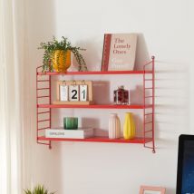 [en.casa] - tagère murale Strängnäs à 3 niveaux modulables 50 x 60 x 15 cm rouge