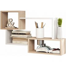 Mirjan24 - tagère Murale Trio 005 - 87 x 54 x 18 Cm Bois Et Blanc Style Scandinave