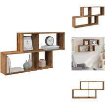 Tagère murale vieux bois 100x18x53 cm bois d'ingénierie - Étagère Murale - Étagères Murales - Étagère Cube Murale - Étagères Cube Murales