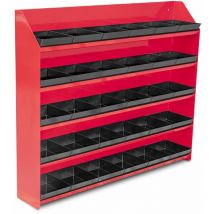 Mw Tools - Etagère métallique avec 30 bacs DERB580